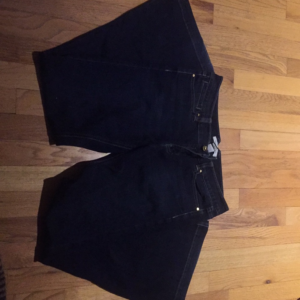 Flared Indigo hip-hugging jeans